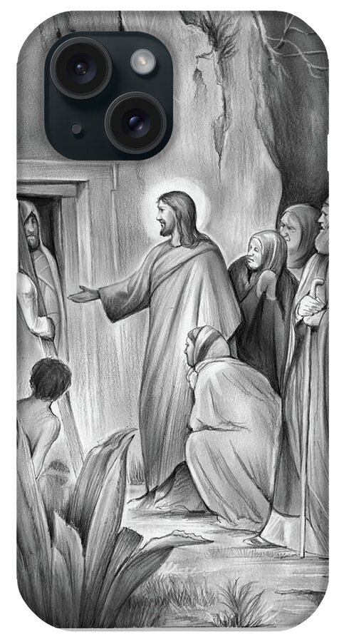 Lazarus iPhone Case featuring the drawing Raising Lazarus by Greg Joens