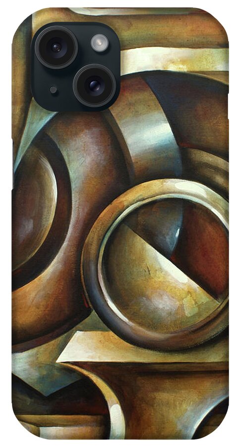 Shapes iPhone Case featuring the painting Random Containment by Michael Lang