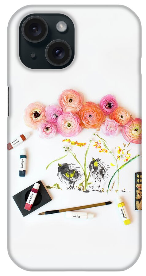 Watercolor iPhone Case featuring the photograph Ranunculus with First Watercolor by Susan Gary