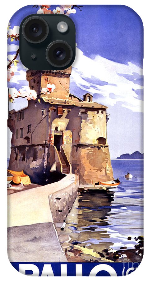 Travel iPhone Case featuring the painting Rapallo Genova Italy Vintage Travel Poster by Vintage Treasure