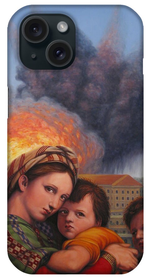 Madonna And Child iPhone Case featuring the painting Raphael Moderne by James W Johnson