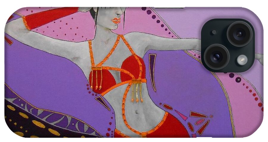Belly Dancer iPhone Case featuring the mixed media Raqs Sharki Shakira by Jayne Somogy