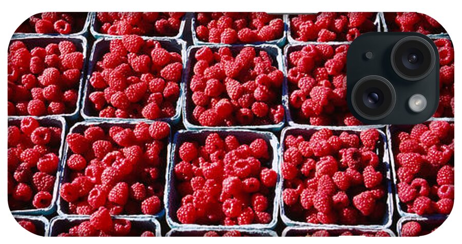 Photography iPhone Case featuring the photograph Raspberries At A Farmers Market by Panoramic Images