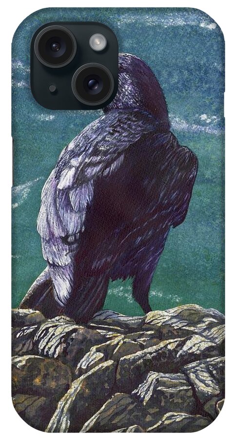 Bird iPhone Case featuring the painting Raven by Catherine G McElroy