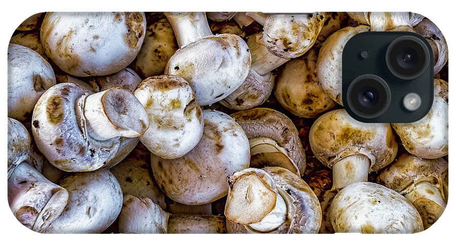 Black iPhone Case featuring the photograph Raw Mushrooms by Nick Zelinsky Jr