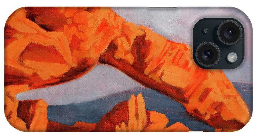 Landscape iPhone Case featuring the painting Reaching Rock by Sandi Snead