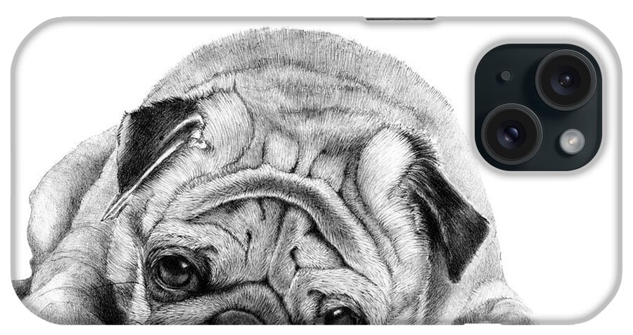 Dog iPhone Case featuring the drawing Ready for Bed by Louise Howarth