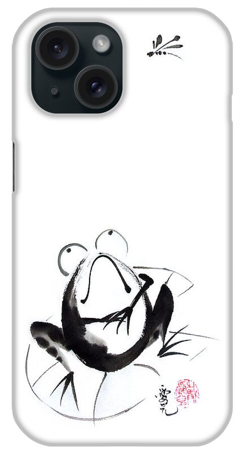Sumi-e iPhone Case featuring the painting Ready For The Moment by Oiyee At Oystudio