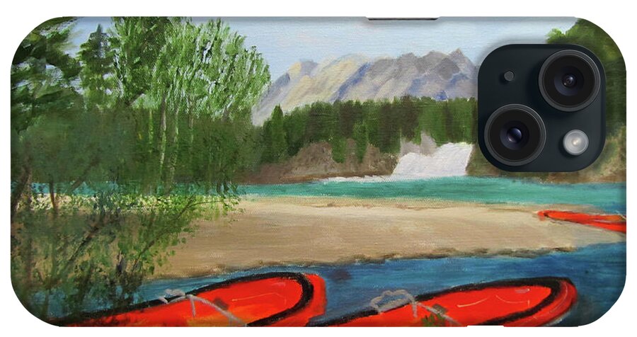 Landscape iPhone Case featuring the painting Ready to Ride by Linda Feinberg