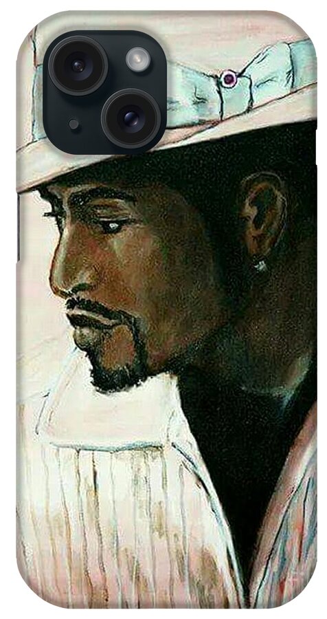  iPhone Case featuring the painting Real Man wear Pink Hat series by Tyrone Hart