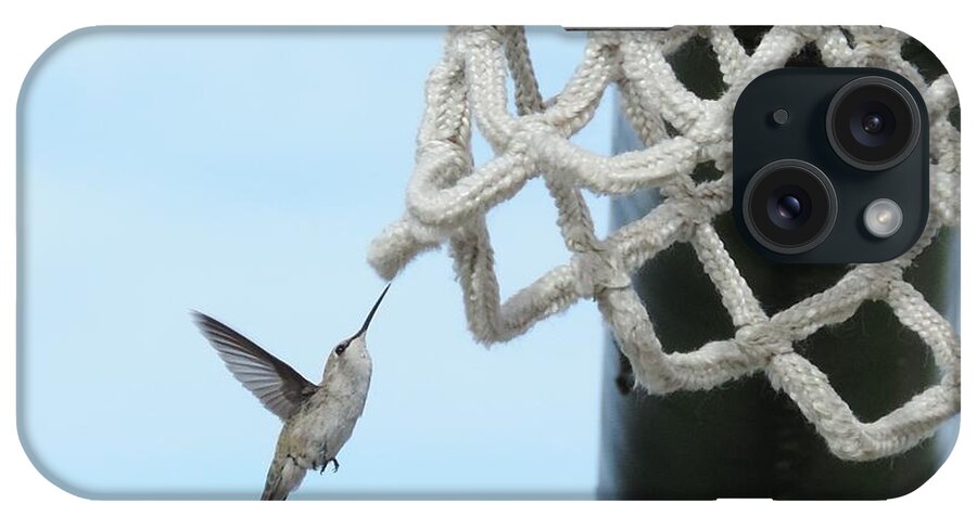 Rebounding Hummer iPhone Case featuring the photograph Guarding the Net by Bill Tomsa