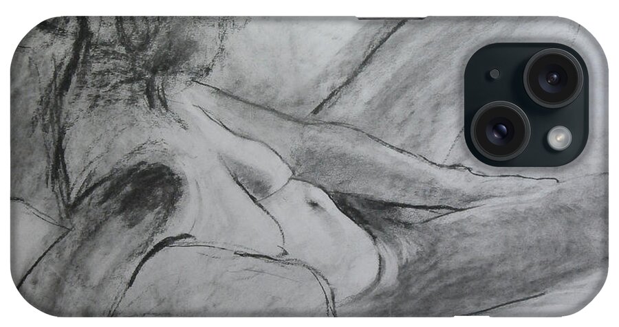 Drawing iPhone Case featuring the drawing Reclining Figure by Harry Robertson