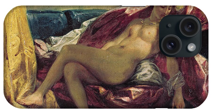 Reclining iPhone Case featuring the painting Reclining Odalisque by Eugene Delacroix