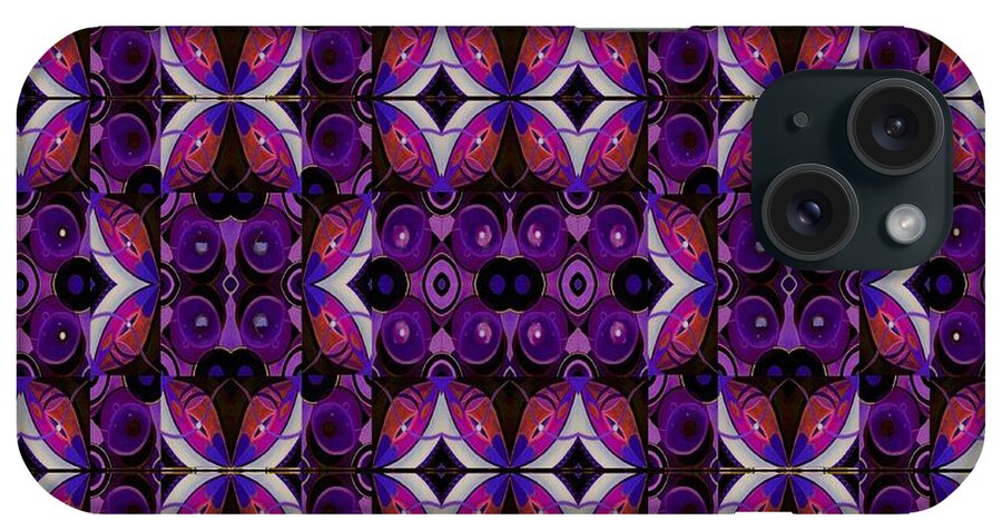 Red iPhone Case featuring the painting Red and Blue Make Purple by Helena Tiainen