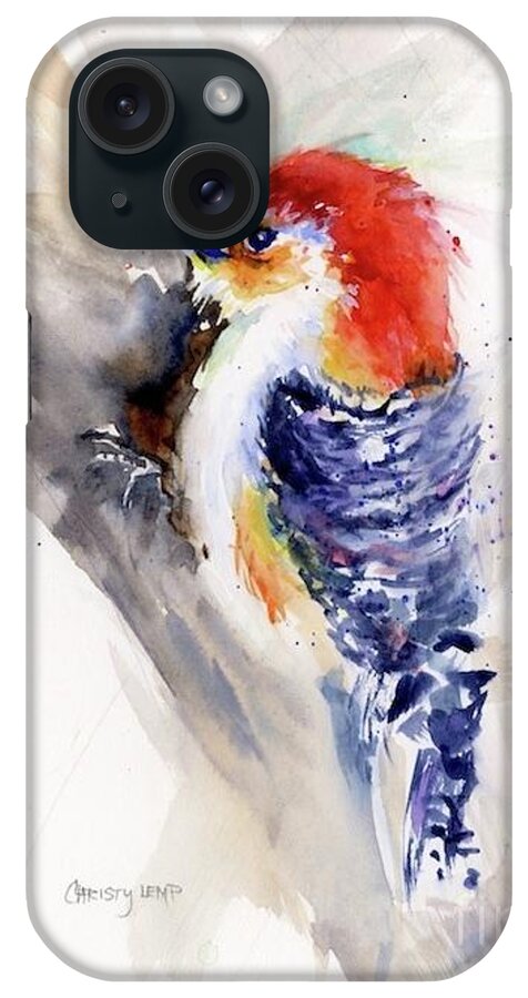 Bird iPhone Case featuring the painting Red-bellied Woodpecker by Christy Lemp