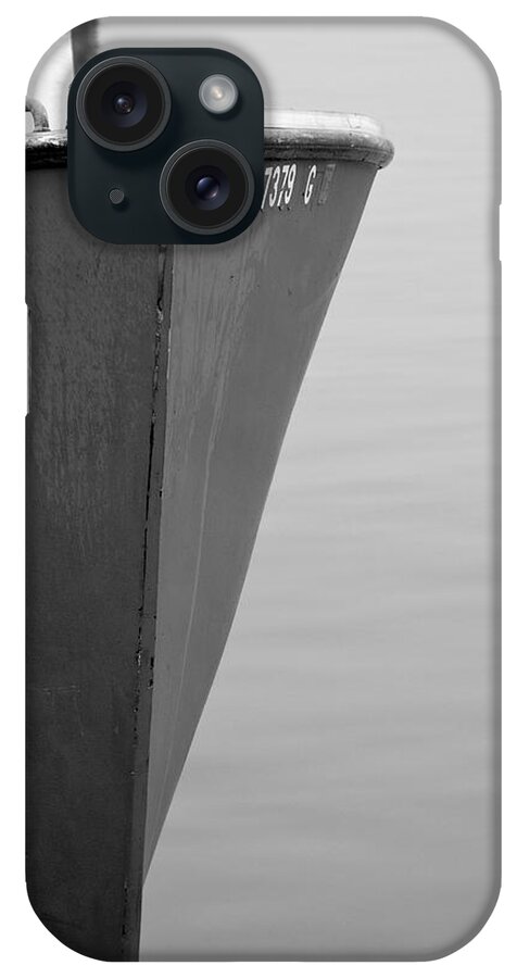 Boat iPhone Case featuring the photograph Red Boat in Black and White by Charles Harden