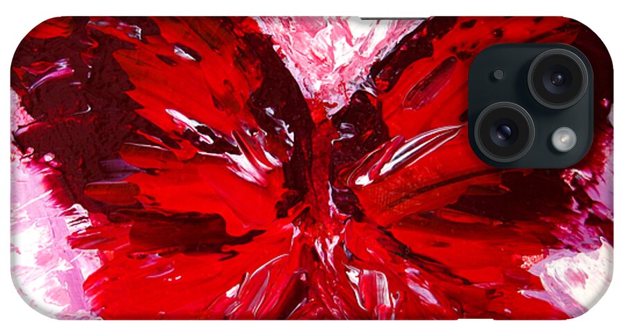 Red iPhone Case featuring the painting Red Butterfly by Patricia Awapara