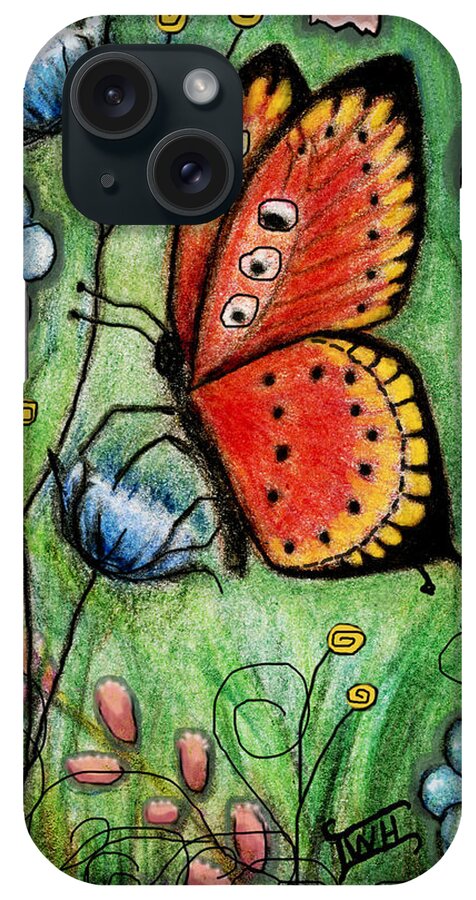 Butterflies iPhone Case featuring the mixed media Red Butterfly by Terry Webb Harshman