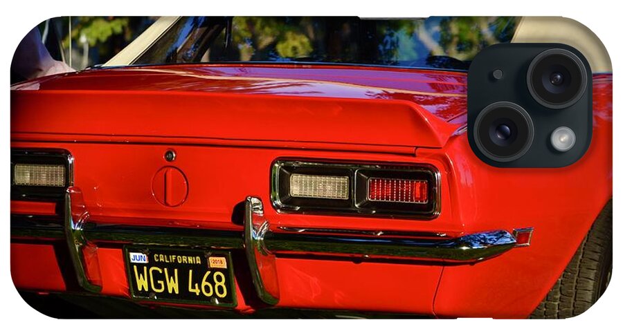  iPhone Case featuring the photograph Red Camaro Convertable Detail by Dean Ferreira