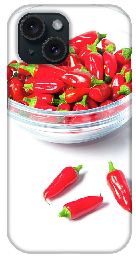 Red Chillies iPhone Case featuring the photograph Red Chillies in a Bowl ii by Helen Jackson