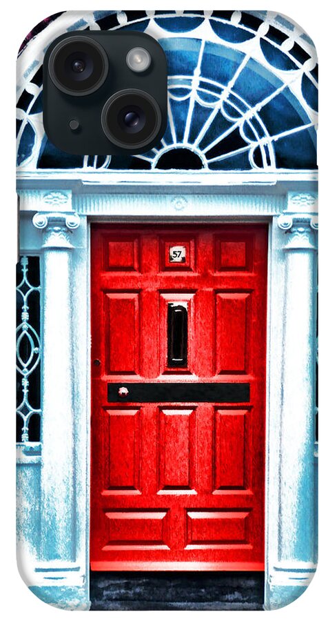 Door iPhone Case featuring the photograph Red Dublin Door by Dennis Cox