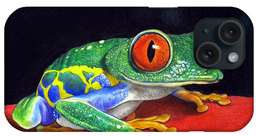Red-eyed Tree Frog iPhone Case featuring the painting Red Eyed Tree Frog by Christopher Shellhammer