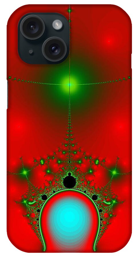 Fractal iPhone Case featuring the digital art Red Fractal by Charmaine Zoe