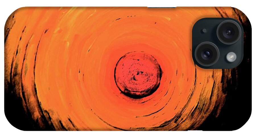 Red iPhone Case featuring the digital art Red hot black hole by Christopher Rowlands