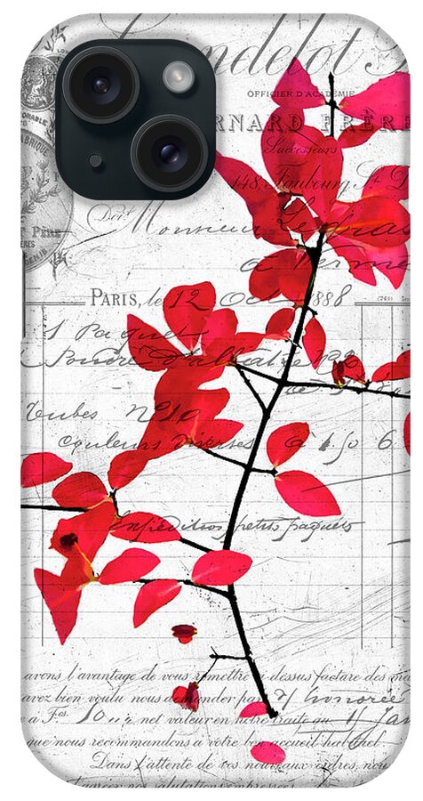 Black iPhone 15 Case featuring the photograph Red Leaves by Cathy Kovarik
