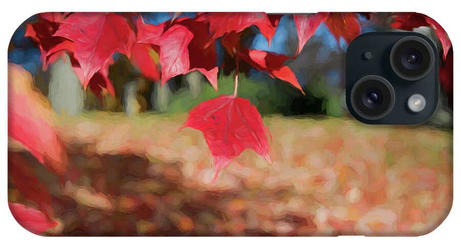 Leaf iPhone Case featuring the digital art Red Leaves by Ed Taylor
