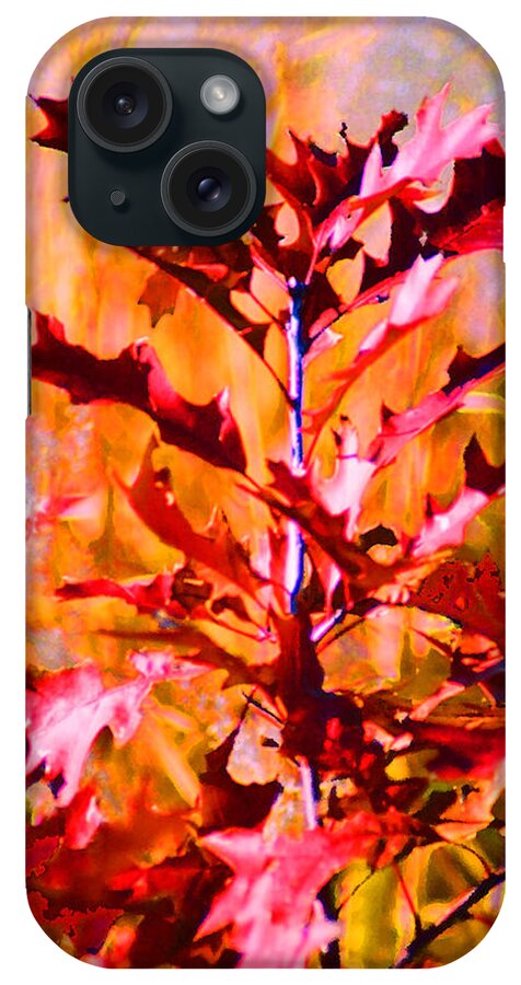 Autumn iPhone Case featuring the digital art Red Oak by Steve Karol