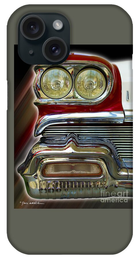 Oldsmobile iPhone Case featuring the photograph Vintage Chromes In Red And White by Marc Nader