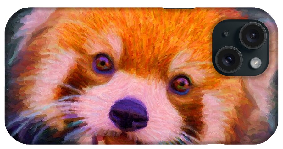 Red Panda Cub iPhone Case featuring the digital art Red Panda Cub by Caito Junqueira