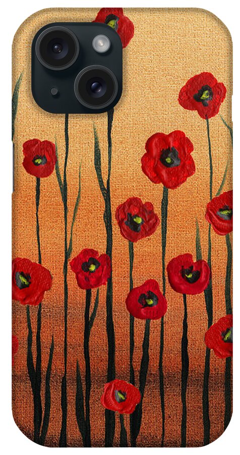 Poppies iPhone Case featuring the painting Red Poppies Artwork Decor by Irina Sztukowski