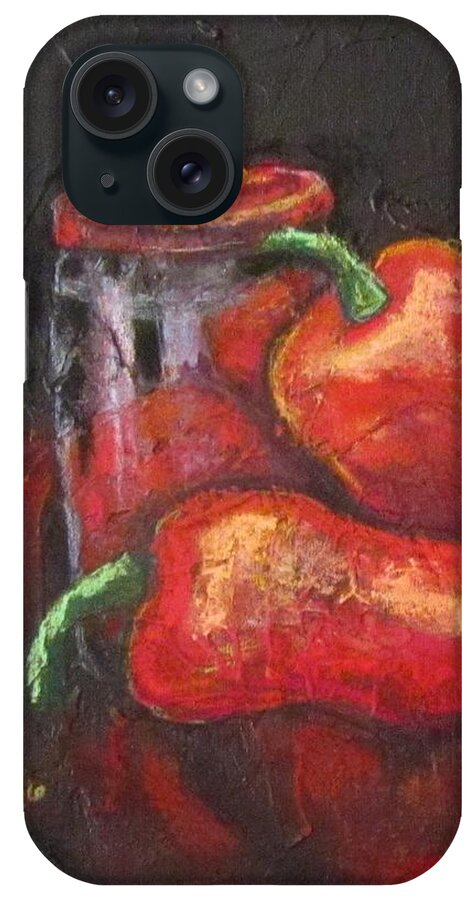 Peppers iPhone Case featuring the painting Red Red Red Jalapenos by Barbara O'Toole