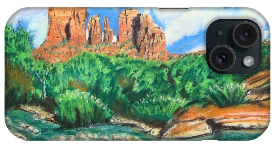 Landscape iPhone Case featuring the painting Red Rock Crossing by Michael Foltz