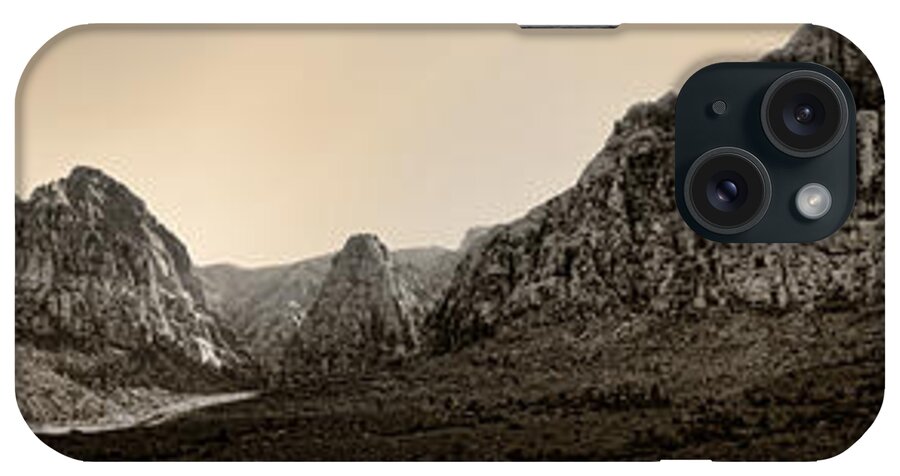 Red iPhone Case featuring the photograph Red Rock Panorama - Anselized by Ricky Barnard