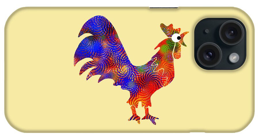 Rooster iPhone Case featuring the mixed media Red Rooster Art by Christina Rollo