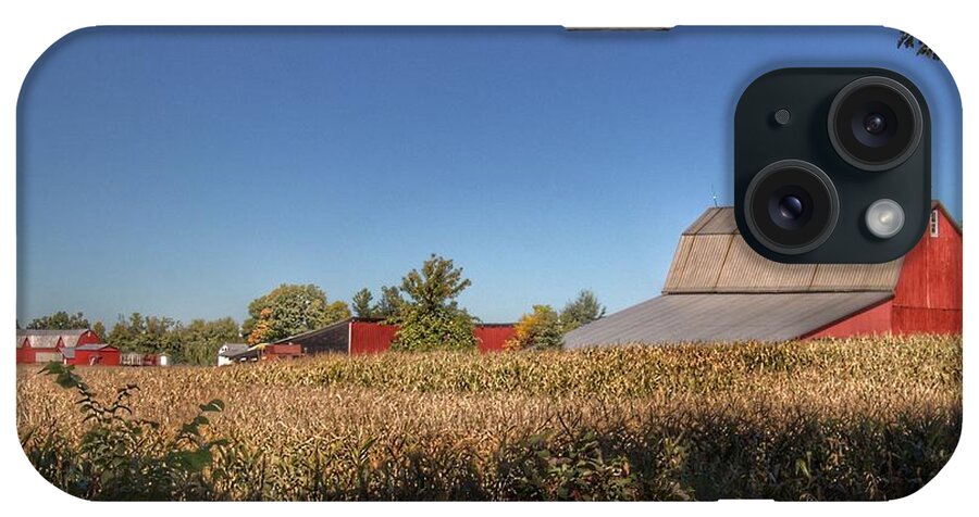 Barn iPhone Case featuring the photograph 0042 - Red Saltbox Barn by Sheryl L Sutter