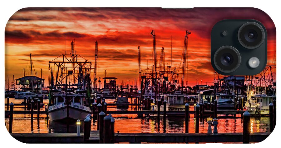Boats iPhone Case featuring the photograph Red Sky at Night, Shrimpers Delight by JASawyer Imaging