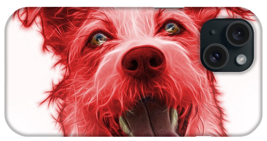 Terrier iPhone Case featuring the painting Red Terrier Mix 2989 - WB by James Ahn