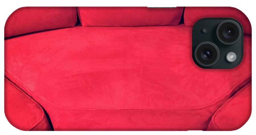 Sofa iPhone Case featuring the photograph Red velvet sofa by GoodMood Art
