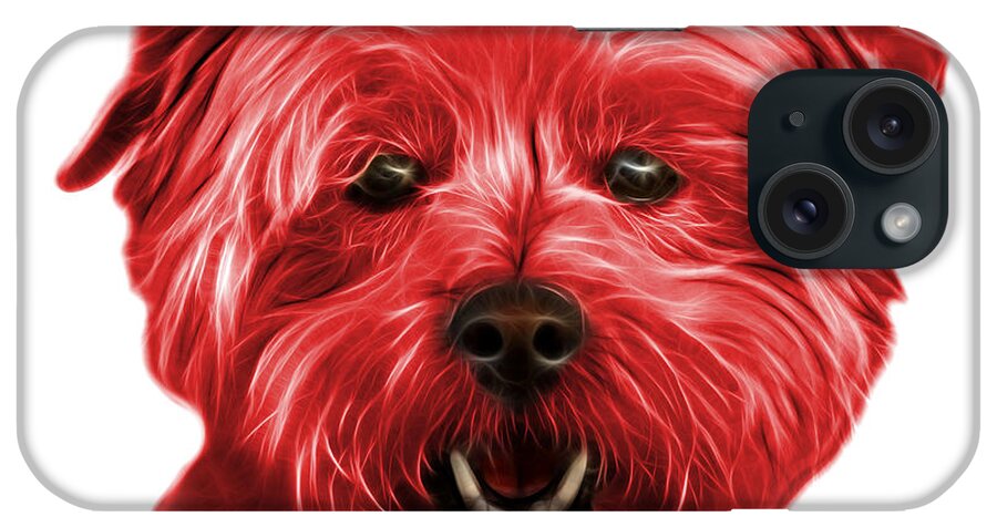 Westie Dog iPhone Case featuring the mixed media Red West Highland Terrier Mix - 8674 - WB by James Ahn