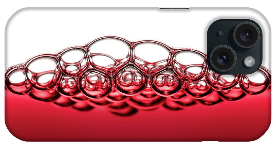 Red iPhone Case featuring the photograph Red Wine Bubbles by Johan Swanepoel