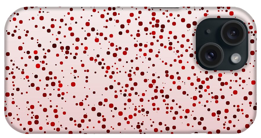 Rithmart Abstract Red Organic Random Computer Digital Shapes Abstract Predominantly Red iPhone Case featuring the digital art Red.786 by Gareth Lewis