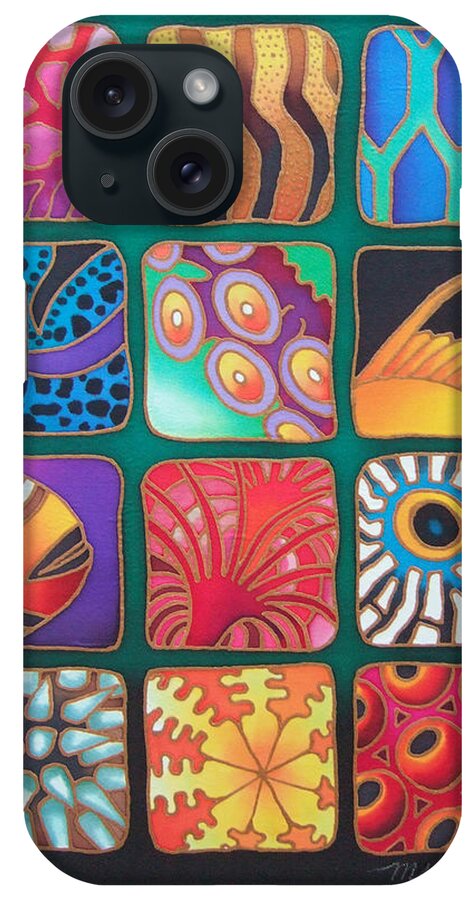 Fiji iPhone Case featuring the painting Reef Designs VIII by Maria Rova