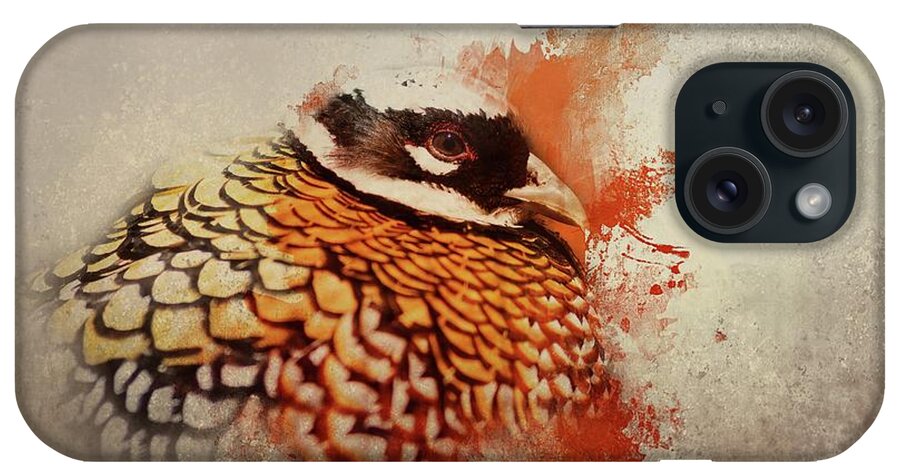 Reeve's Pheasant iPhone Case featuring the mixed media Reeve's Pheasant by Eva Lechner