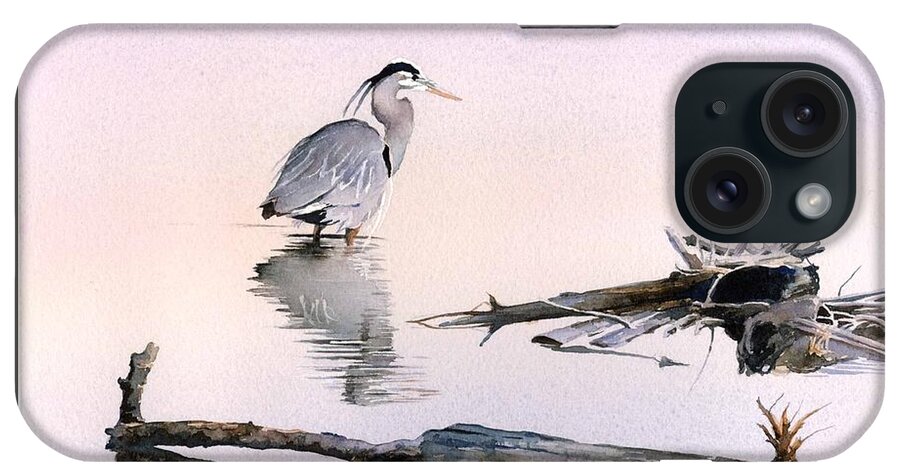 Heron iPhone Case featuring the painting Reflecting Pool by Brenda Beck Fisher