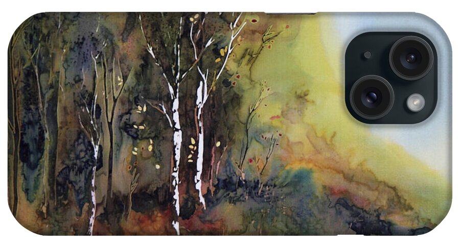 Batik iPhone Case featuring the tapestry - textile Reflections by Carolyn Doe