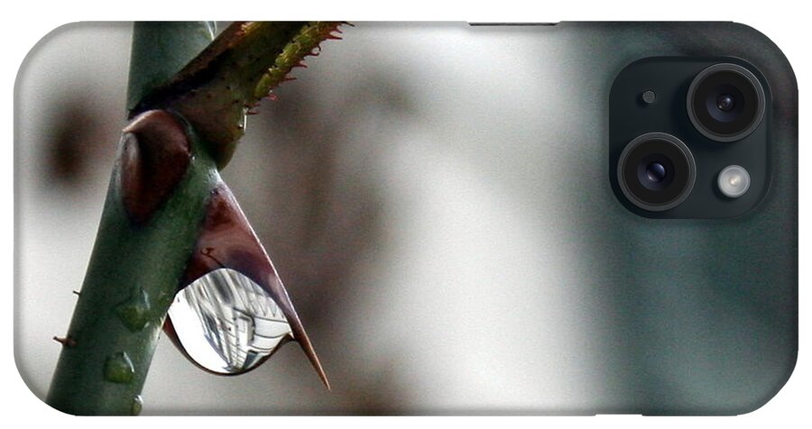 Horizontal Photo iPhone Case featuring the photograph Reflections in a Rain Drop by Valerie Collins